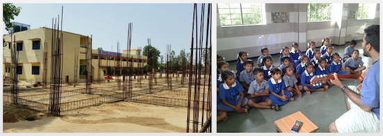 Costruzione nuova scuola a Gajraula - scuola di musica a Bilpudi
